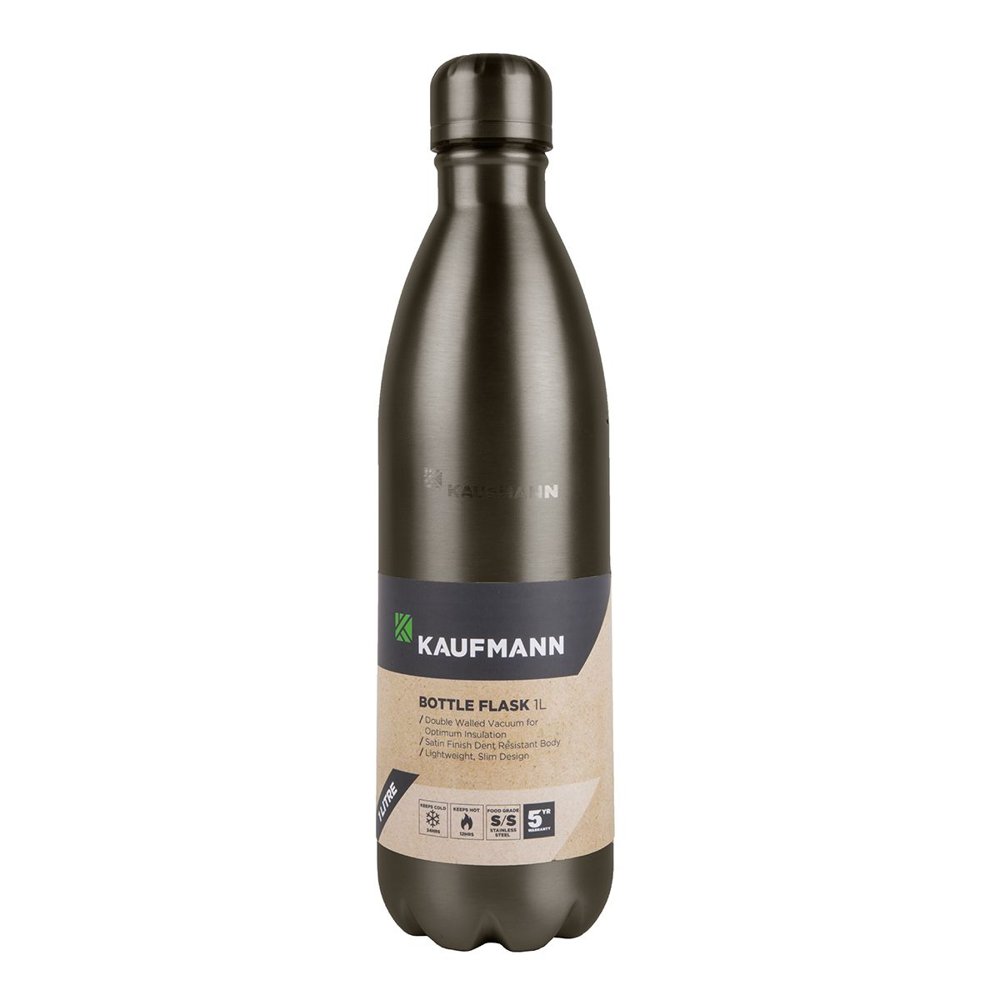 Kaufmann Outdoor Kaufmann Flask Bottle S/Steel Grey 1l
