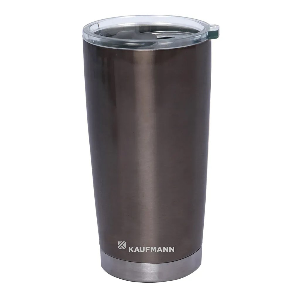 Kaufmann Outdoor Kaufmann Tumbler Dbl Wall with Lid Gry 450ml