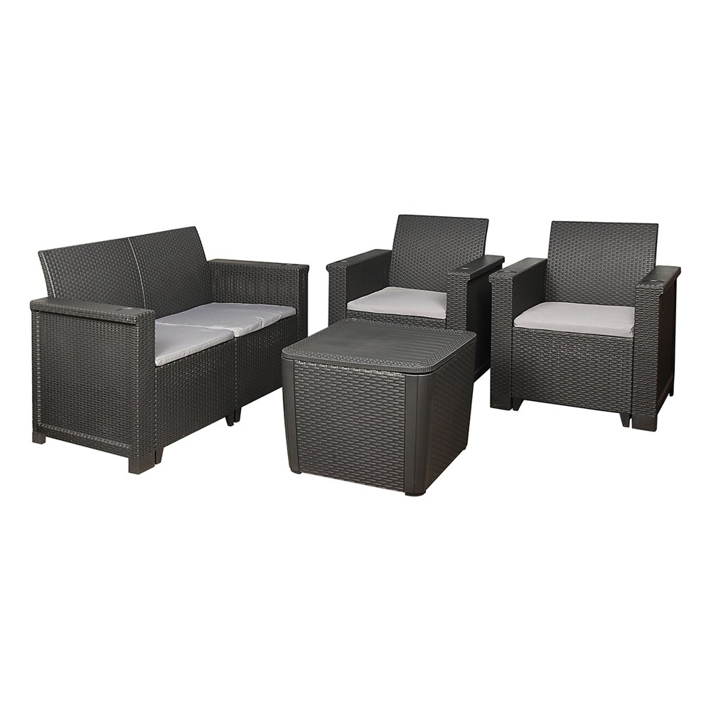 Contour Jabulani 4PC Patio Set Charcoal