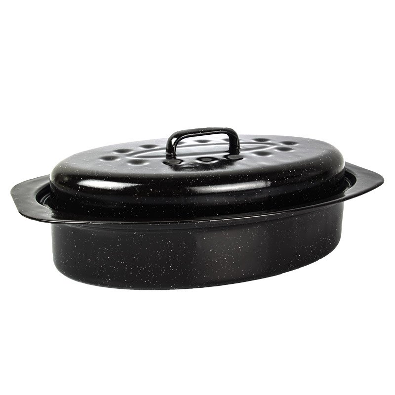 Kaufmann Outdoor Kaufmann Oval Enamel Coated Pan + Lid 3l