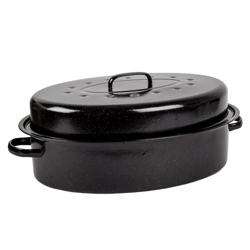 Kaufmann Outdoor Kaufmann Oval Enamel Coated Pan + Lid 8l