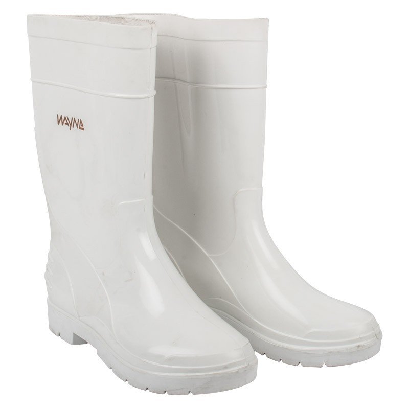 Wayne Gumboots Mens Knee L Wht/Red S5