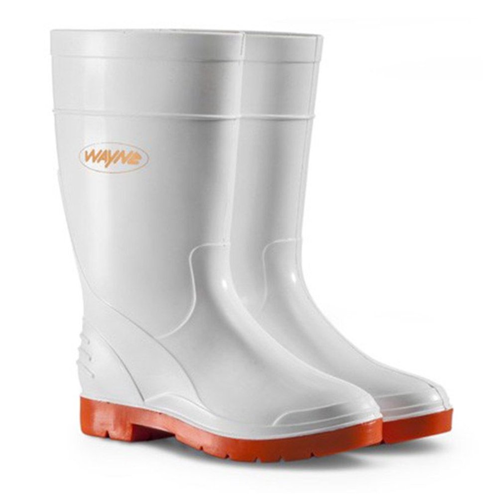 Wayne Gumboots Ladies Half L Wht/Red S4