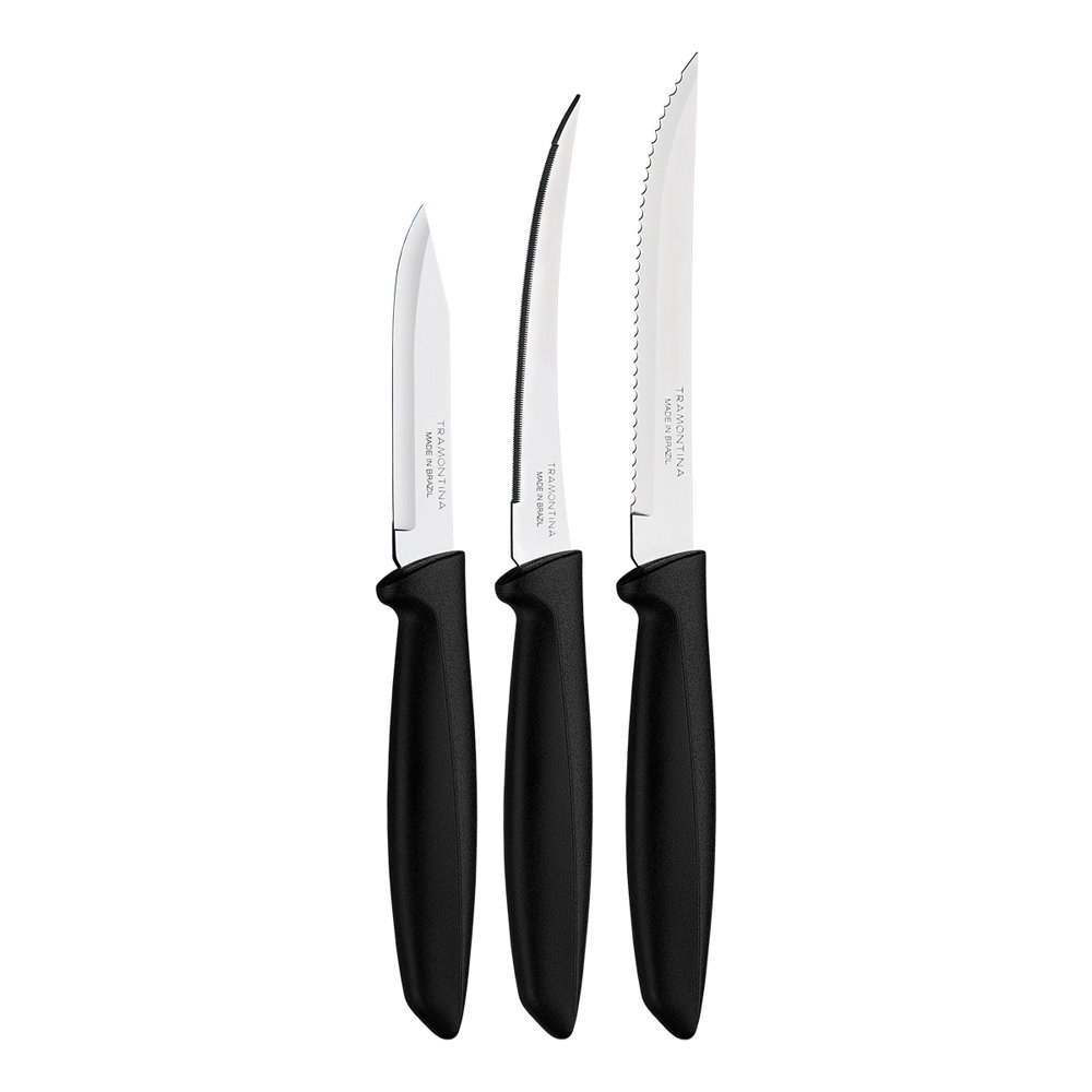 Tramontina Plenus Knife Set Black 3PC Bp