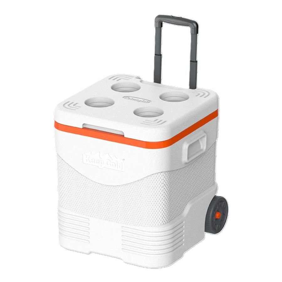 Cosmoplast Picnic Trolley Cooler Box 30 L – White/Orange