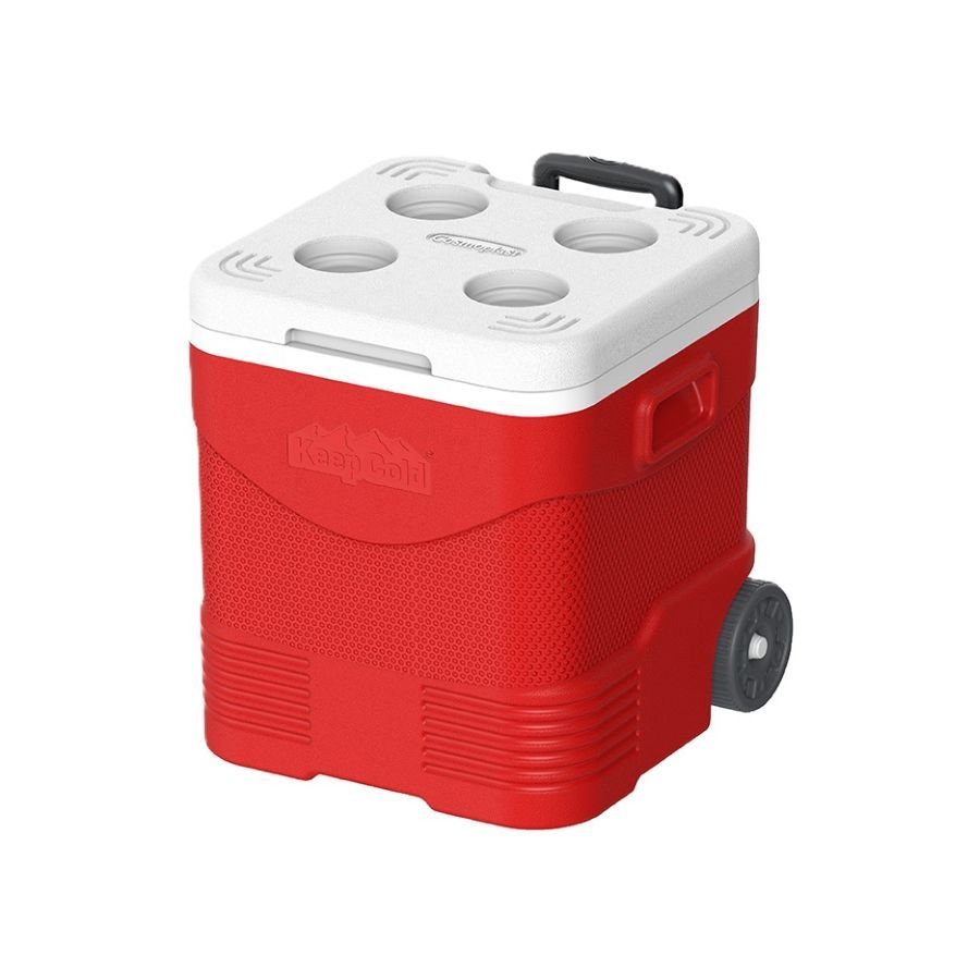 Cosmoplast Picnic Trolley Cooler Box 30 L – Red/White
