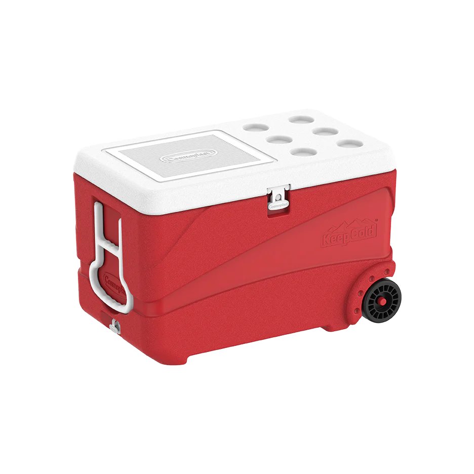 Cosmoplast KeepCold Deluxe 84L Icebox with Wheels – Red