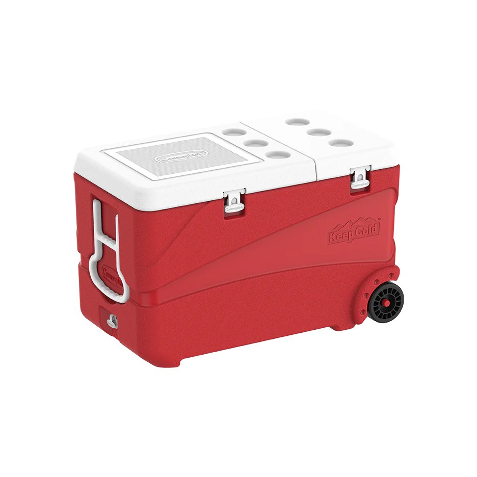 Cosmoplast KeepCold Deluxe 102L Icebox with Wheels – Red