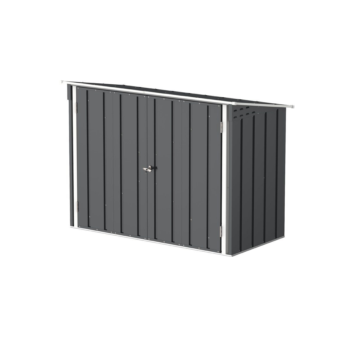 Cosmoplast 6x3 ft Bike Storage Steel Shed for 2 Bikes – Anthracite
