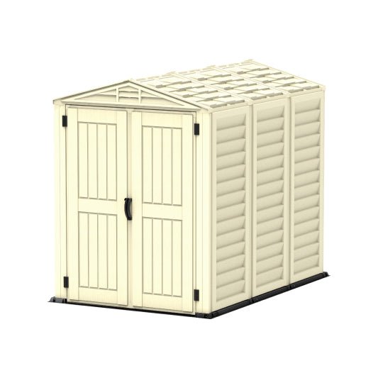Cosmoplast YardMate Plus 5x8 ft Resin Garden Storage Shed – Ivory