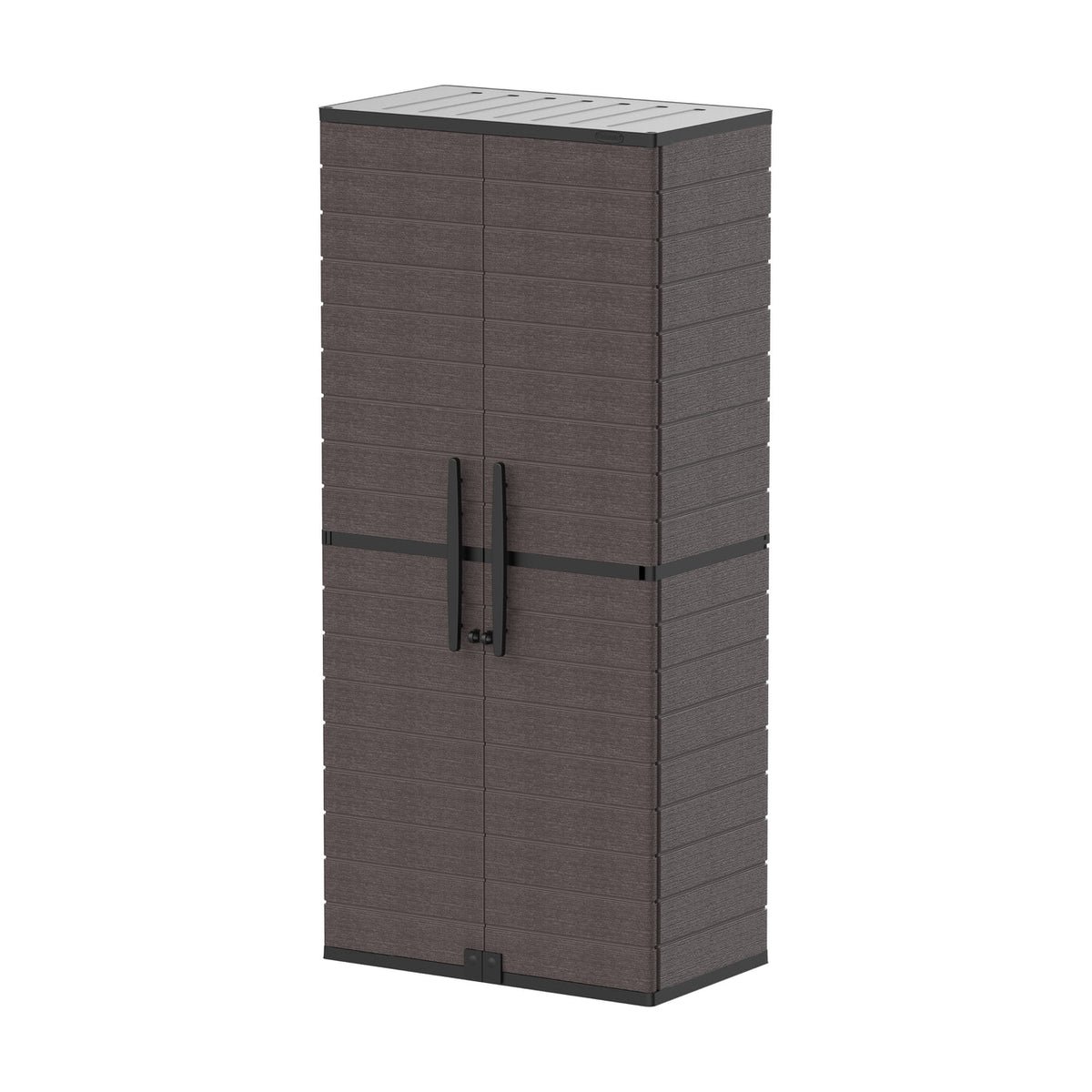 Cosmoplast Cedargrain Vertical Storage Tall Cabinet – Dark Brown
