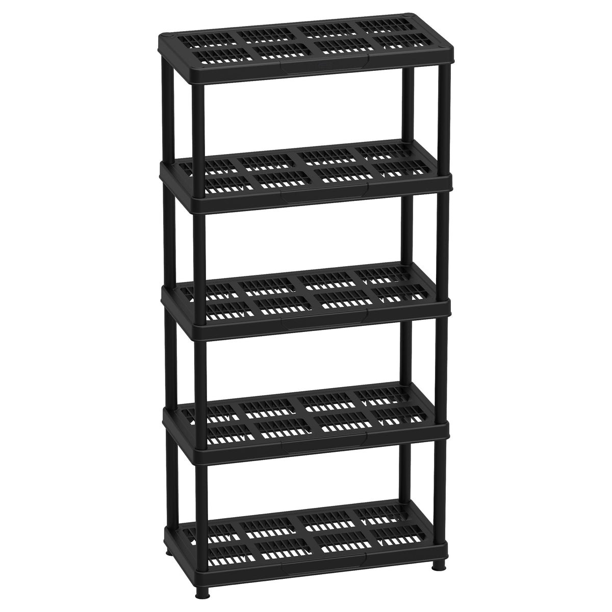 Cosmoplast 5-Tier Shelving Storage Rack – Black