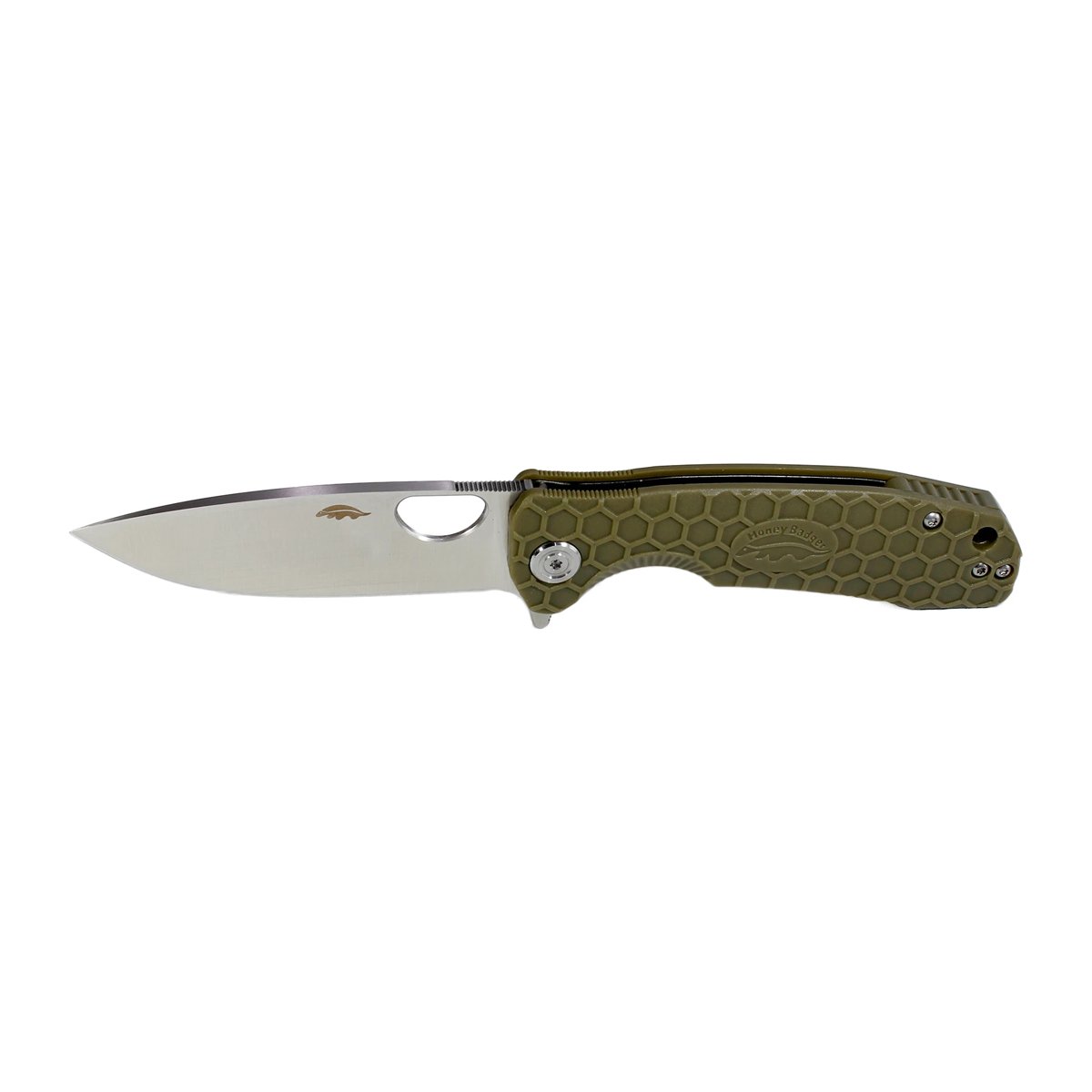 Honey Badger Flipper D2 Small Folding Knife (No Choil) – Green