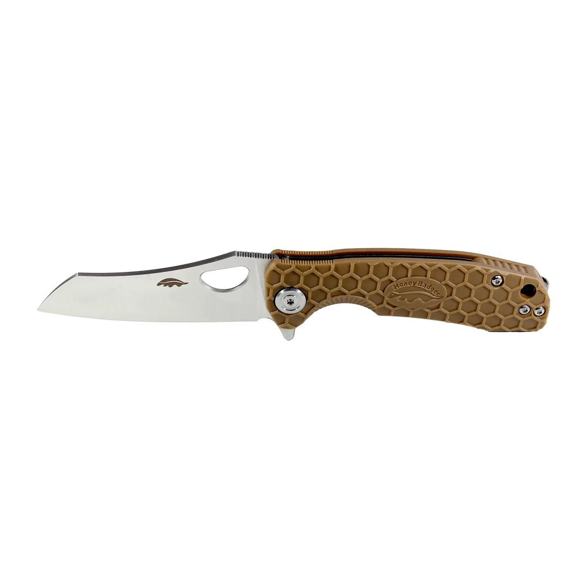 Honey Badger Wharncleaver 8Cr13MoV Small Folding Knife (No Choil) – Tan