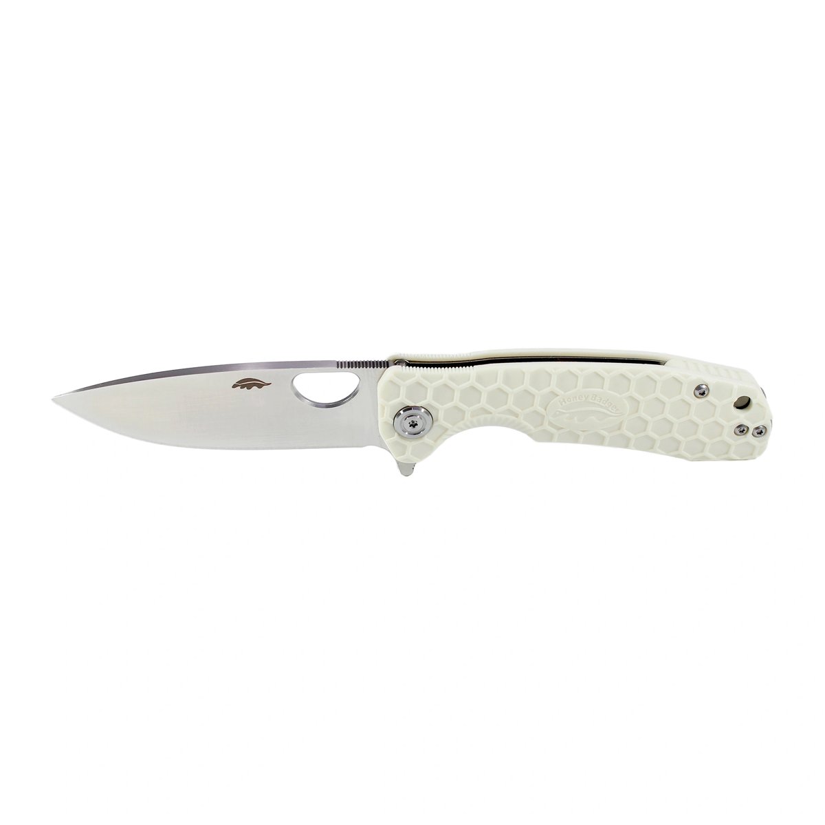 Honey Badger Flipper D2 Medium Folding Knife – White