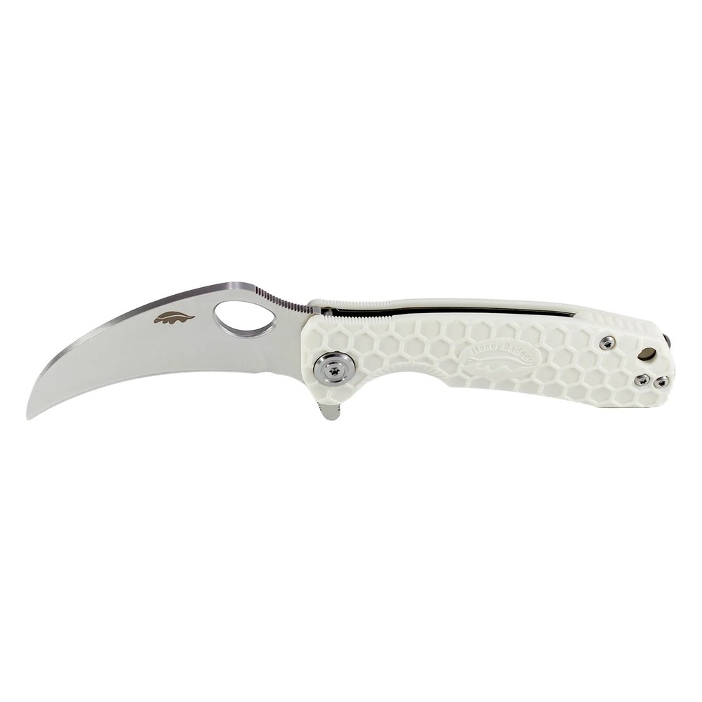 Honey Badger Claw Plain 8Cr13MoV Large Folding Knife – White