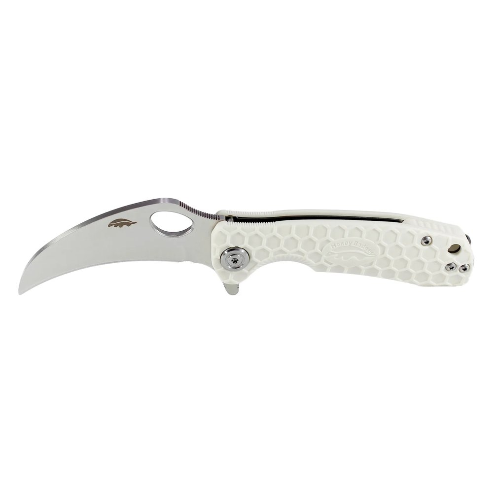 Honey Badger Claw Plain 8Cr13MoV Small Folding Knife – White