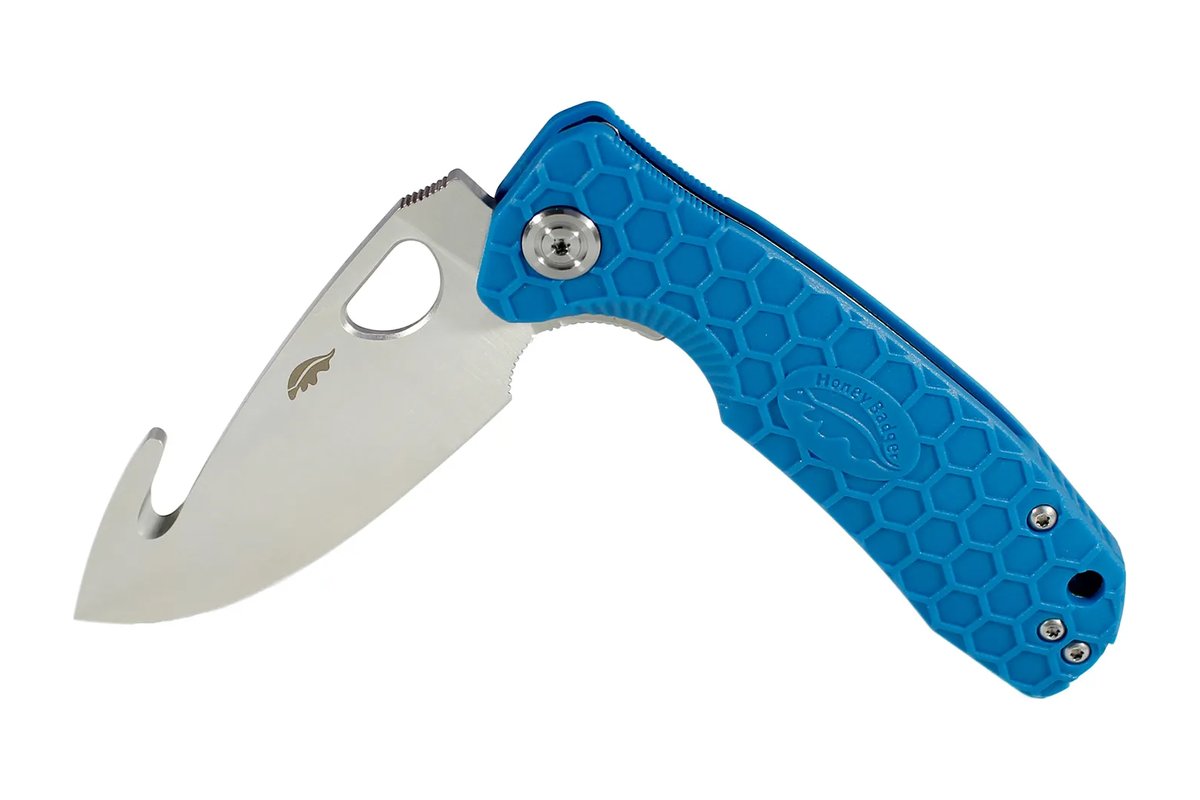 Honey Badger Hook 8Cr13MoV Large Folding Knife – Blue