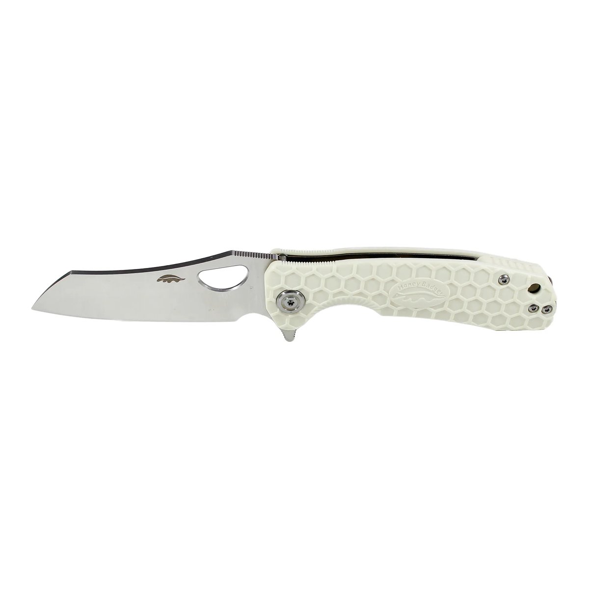 Honey Badger Wharncleaver Medium Folding Knife 14C28N – White