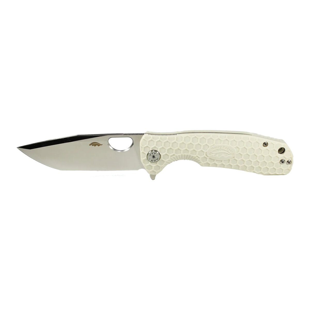 Honey Badger Tanto 14C28N Medium Folding Knife – White