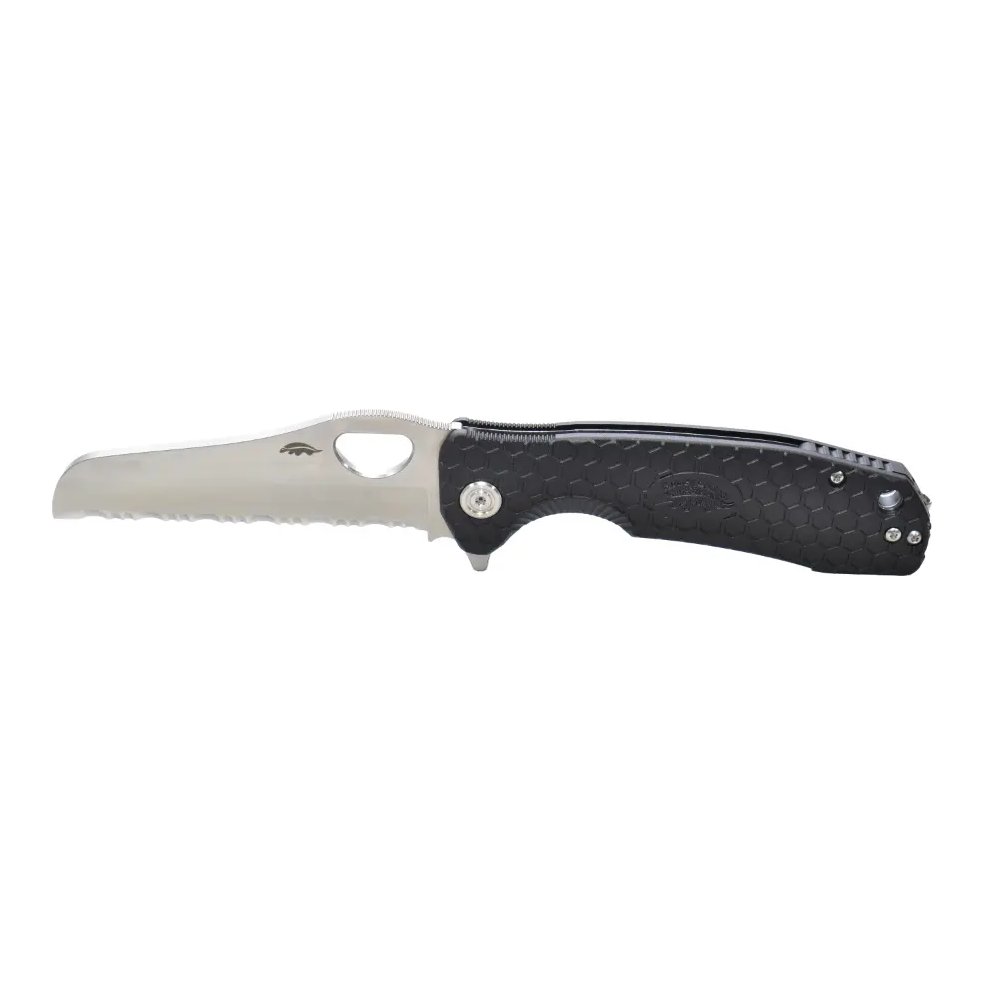 Honey Badger Rescue Serrated Large Folding Knife – Black