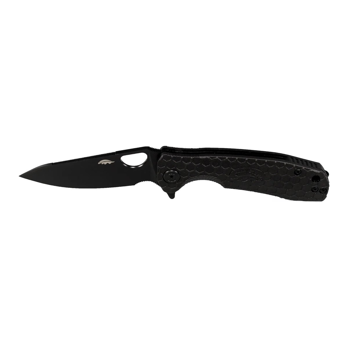 Honey Badger Leaf D2 Black PVD Medium Folding Knife – Black