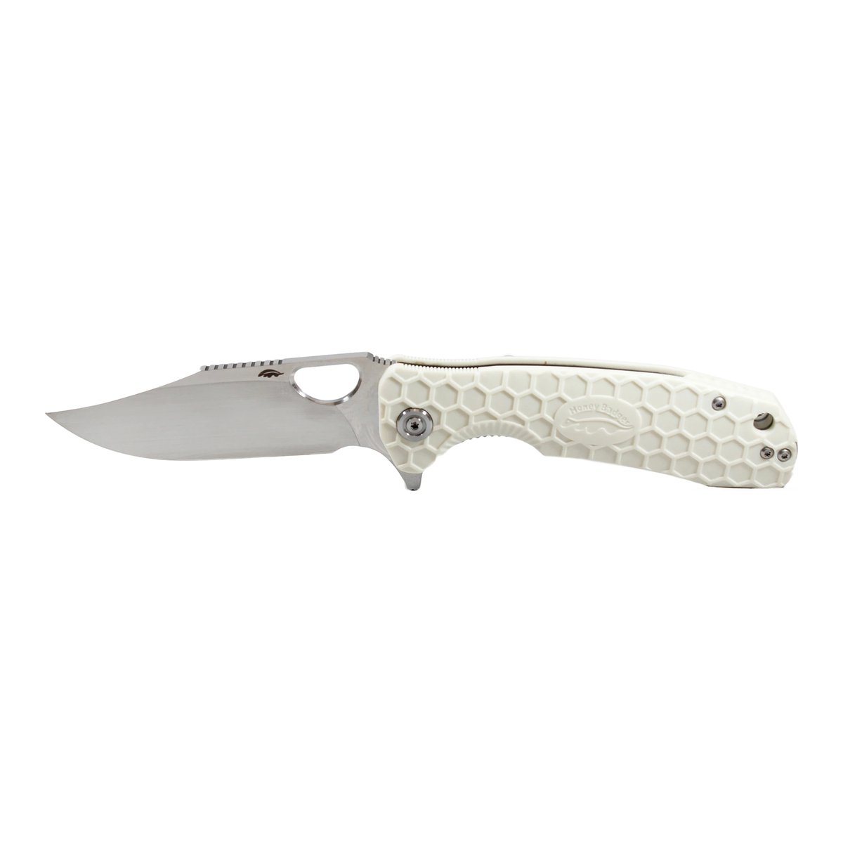 Honey Badger Clip Point 8Cr13MoV Large Folding Knife – White