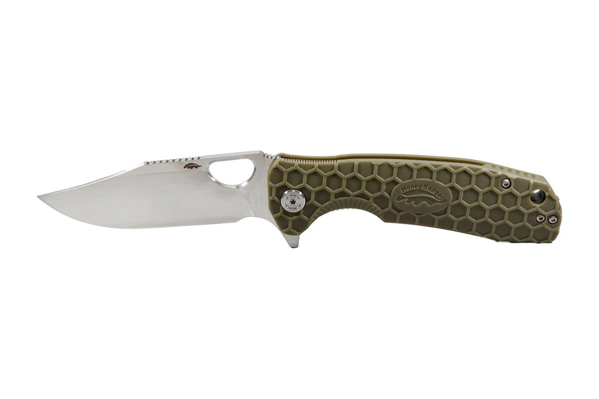 Honey Badger Clip Point 8Cr13MoV Small Folding Knife – Green