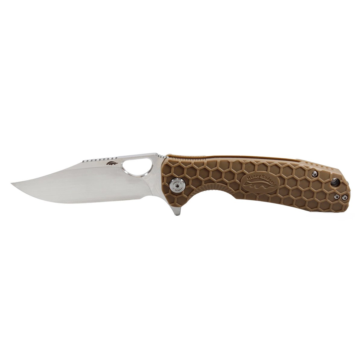 Honey Badger Clip Point 14C28N Large Folding Knife – Tan