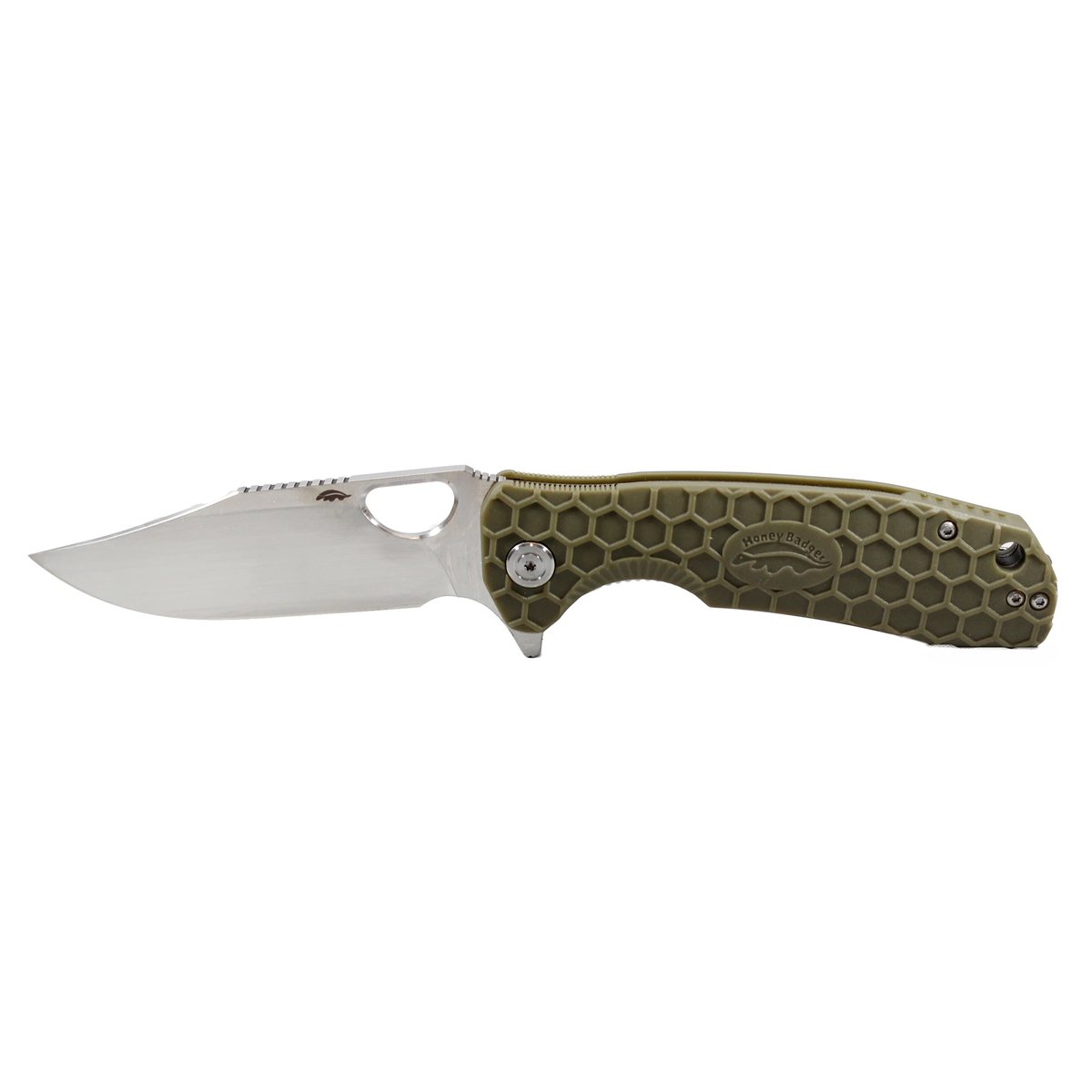 Honey Badger Clip Point 14C28N Large Folding Knife – Green
