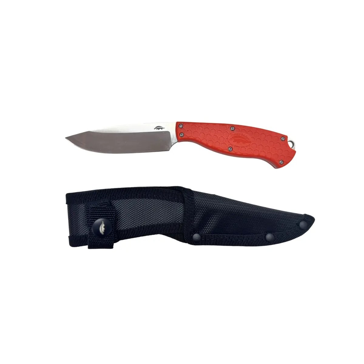Honey Badger Outfitter Fixed Blade Camp Knife – Orange, Nylon Sheath