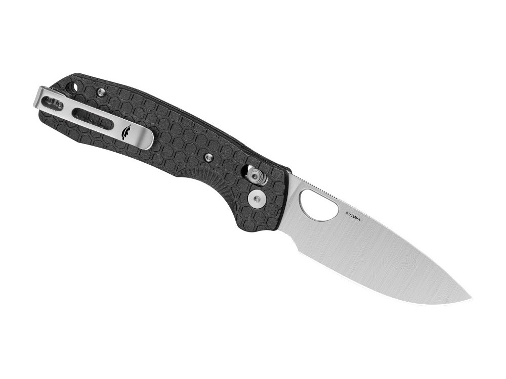 Honey Badger Cross-Bolt Drop-Point 8Cr13MoV Medium/Large Folding Knife – Black