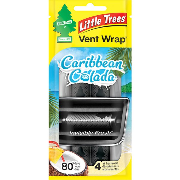 Little Trees Vent Wrap Car Air Freshener – Caribbean Colada (4 Pack)
