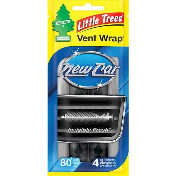 Little Trees Vent Wrap Car Air Freshener – New Car Scent (4 Pack)
