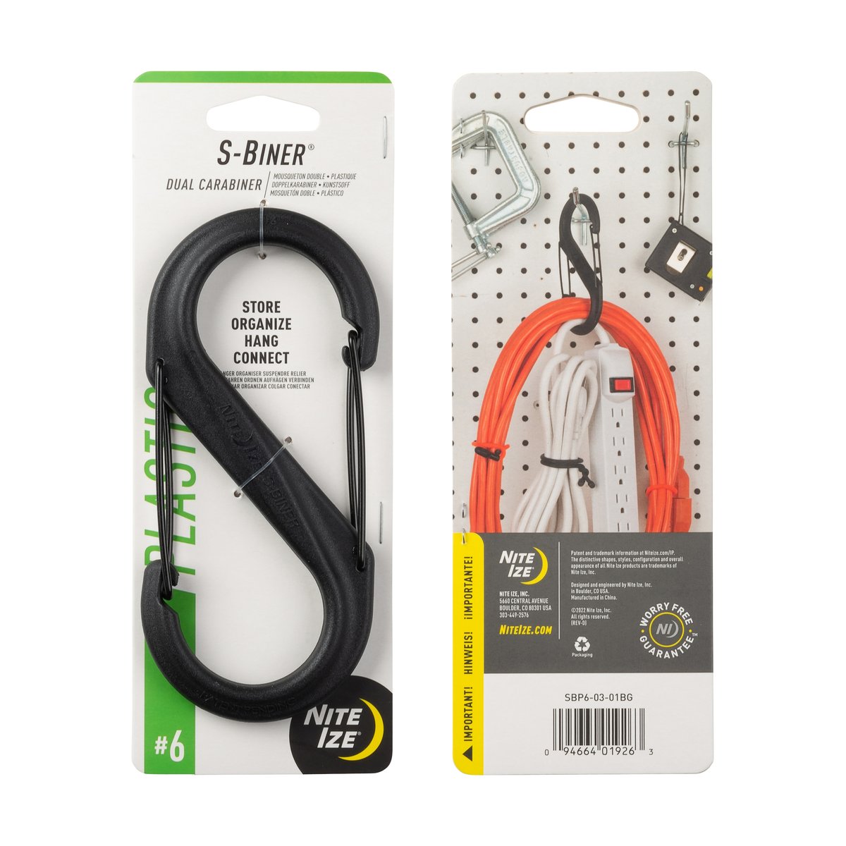 Nite Ize S-Biner Plastic Dual Carabiner #6 – Black