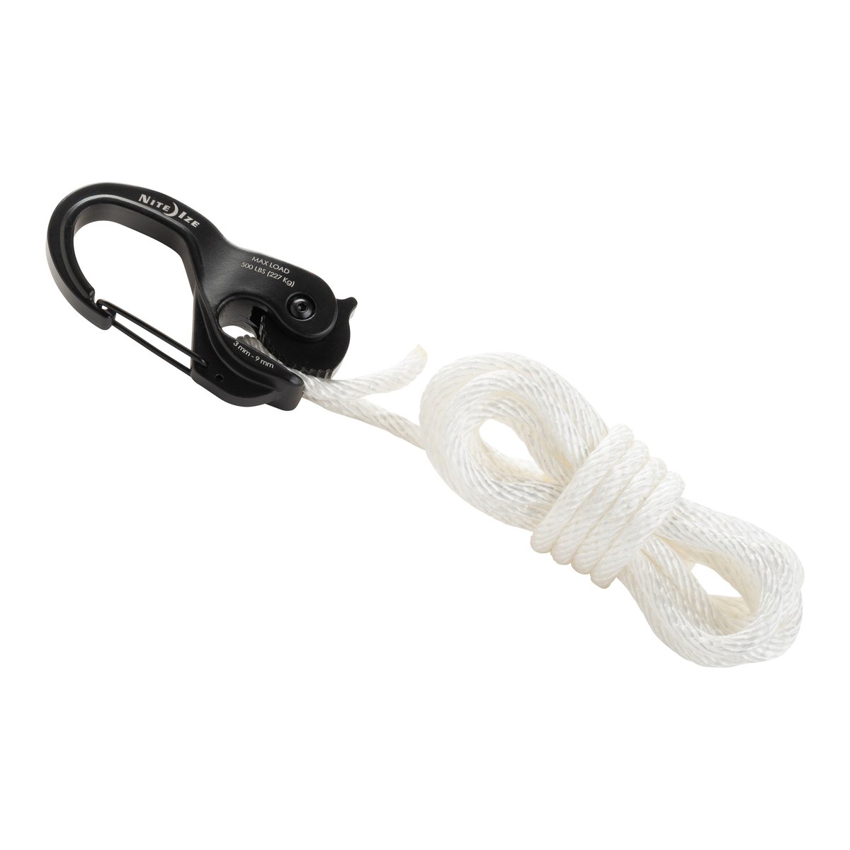 Nite Ize CamJam XT Aluminium Rope Tightener – Large with 10 ft White Rope