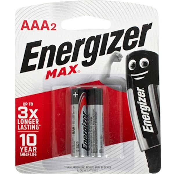 Energizer MAX Alkaline AAA Batteries – 2 Pack