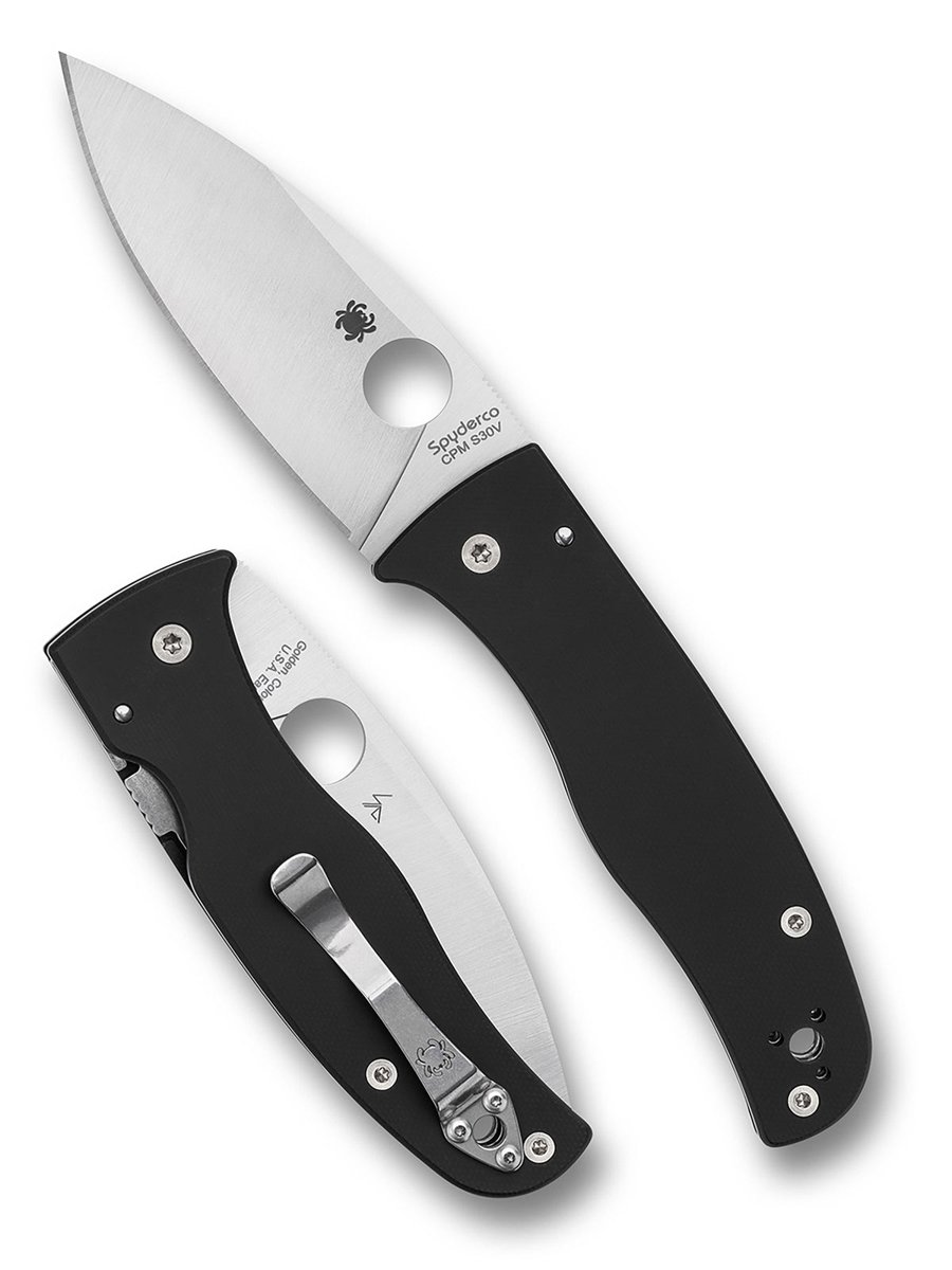 Spyderco Bodacious Folding Knife – Black G-10, PlainEdge (C263GP)