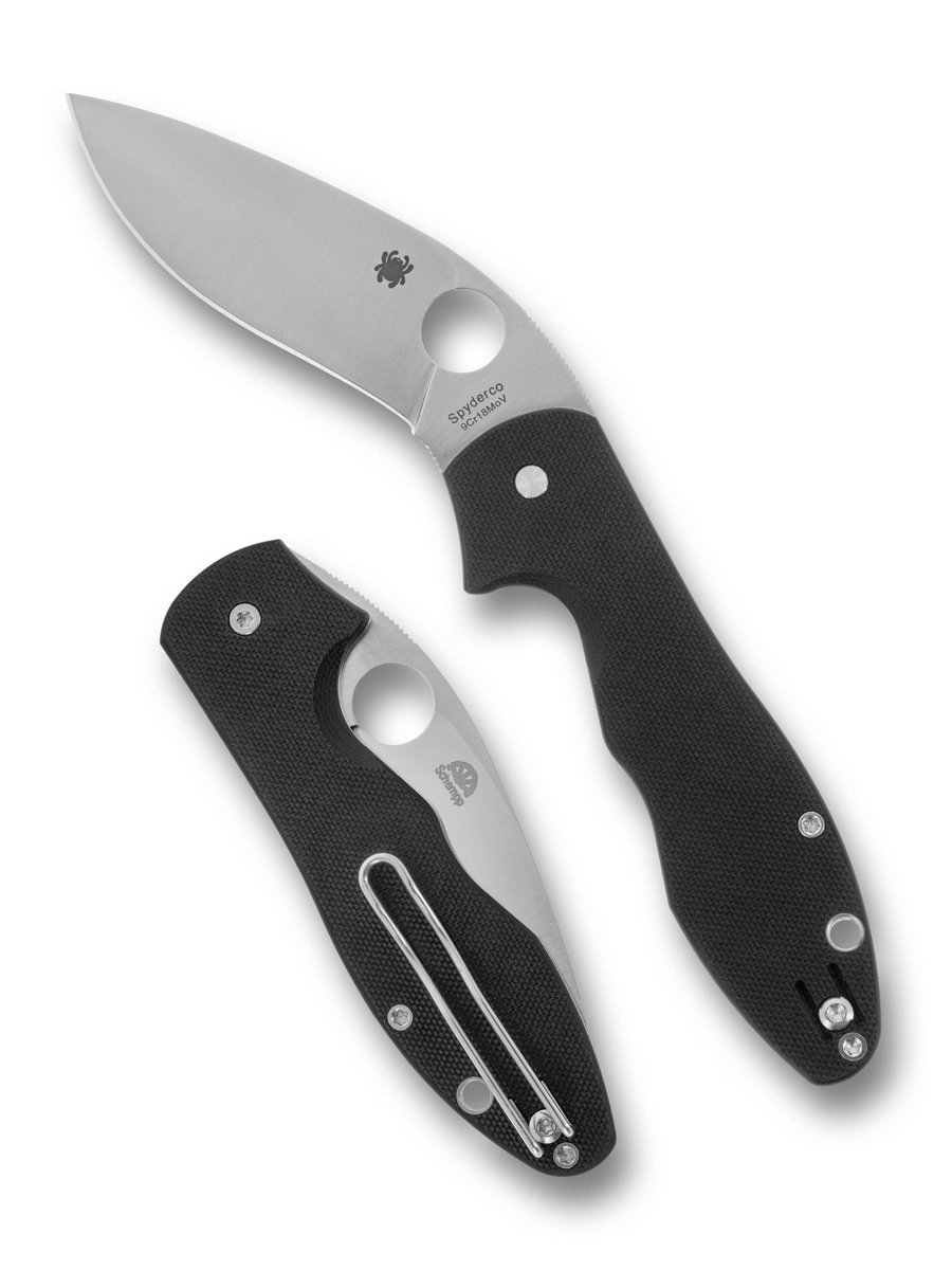 Spyderco Retract Folding Knife – Black G-10, PlainEdge (C276GP)