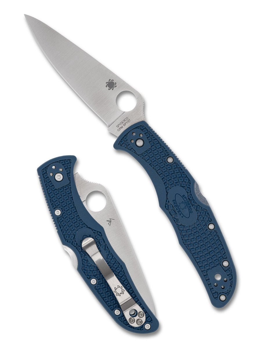 Spyderco Endura 4 Lightweight Folding Knife – Cobalt Blue FRN, CPM SPY27 (C10PCBL)