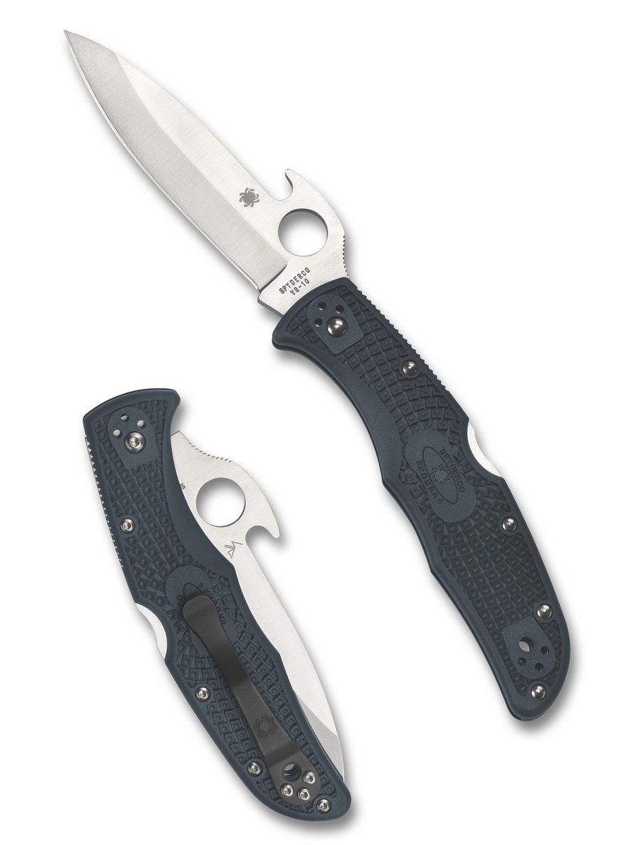 Spyderco Endura 4 Lightweight Emerson Opener Folding Knife – Grey FRN (C10PGYW)