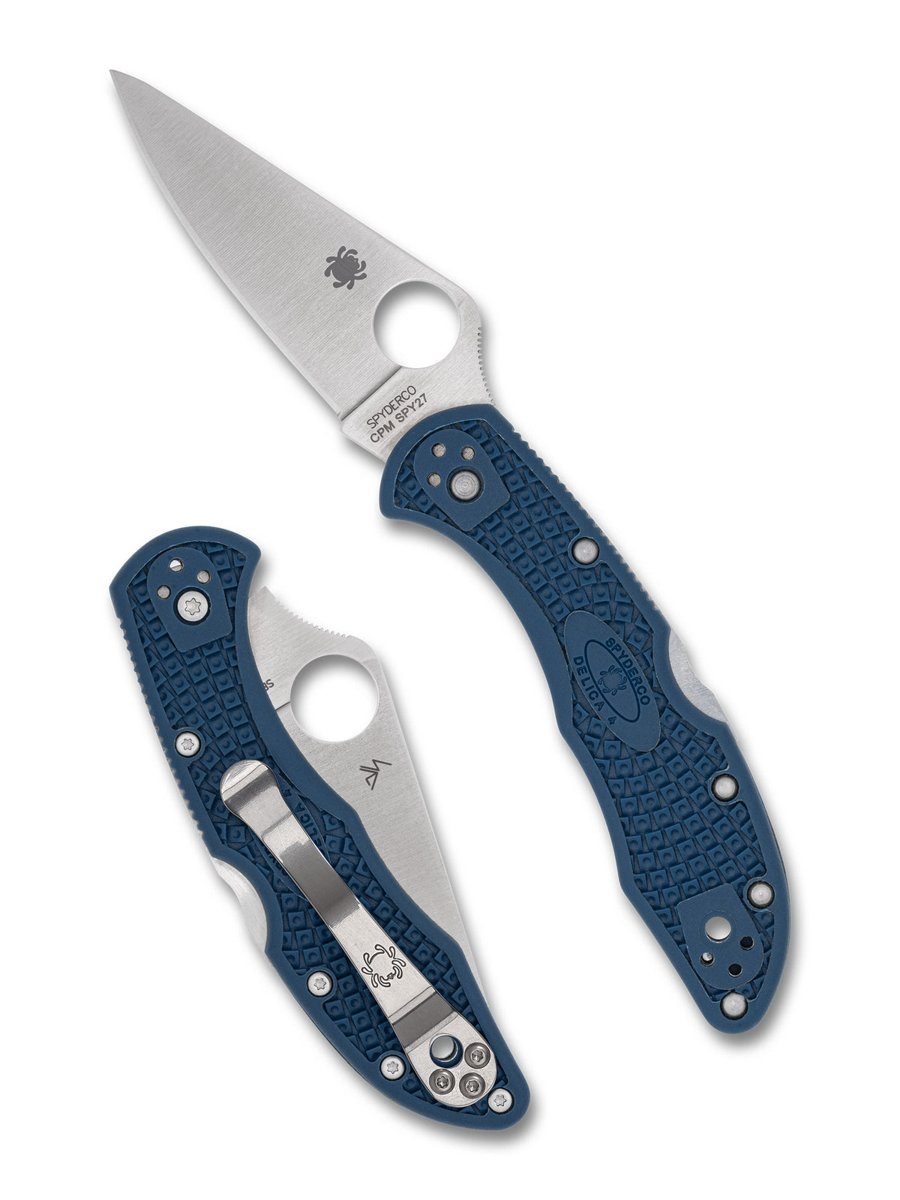 Spyderco Delica 4 Lightweight Folding Knife – Cobalt Blue FRN, CPM SPY27 (C11PCBL)