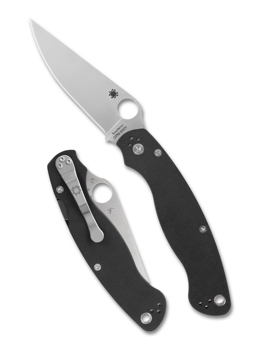 Spyderco Military 2 Folding Knife – Black G-10, PlainEdge (C36GP2)