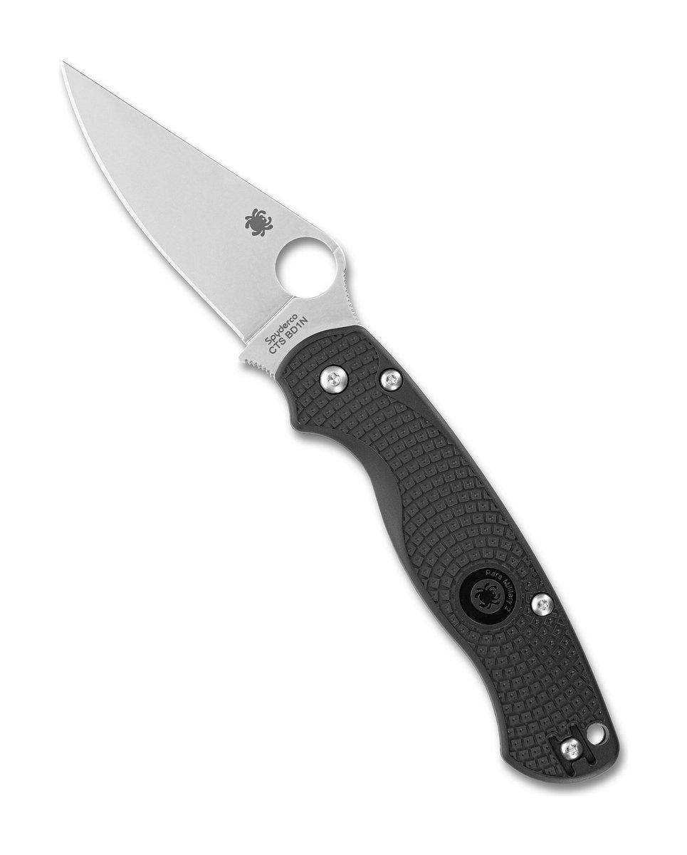 Spyderco Para Military 2 Lightweight Folding Knife – Black FRN, PlainEdge