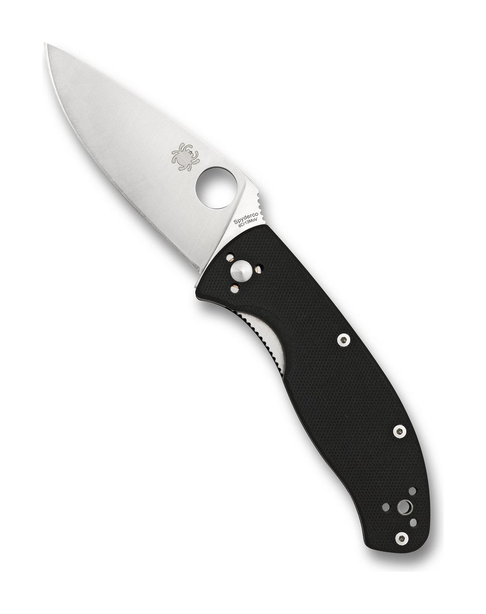 Spyderco Tenacious G-10 Folding Knife – Black, PlainEdge