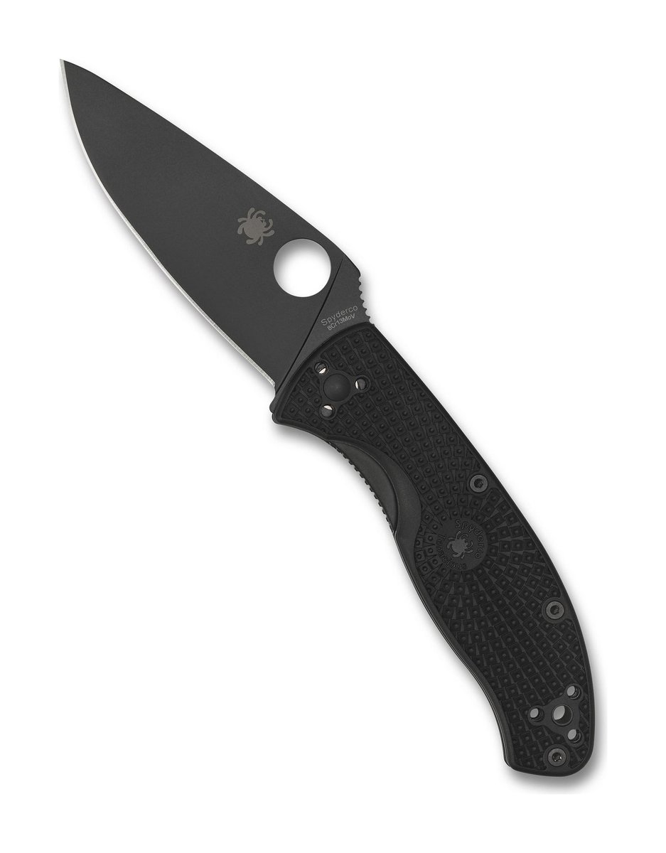 Spyderco Tenacious Lightweight Folding Knife – Black FRN, Black Blade, PlainEdge
