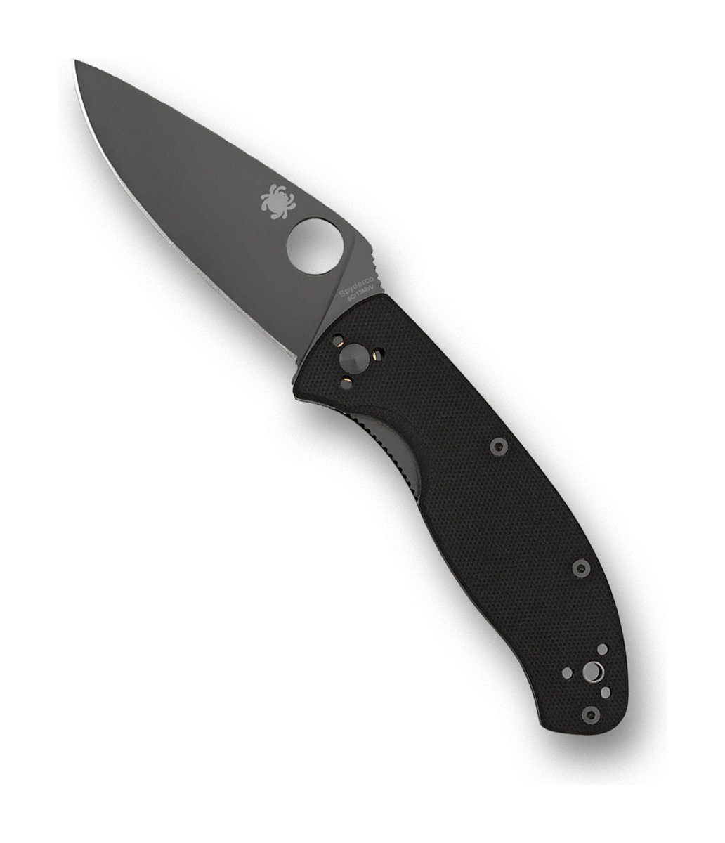 Spyderco Tenacious G-10 Folding Knife – Black Blade, PlainEdge