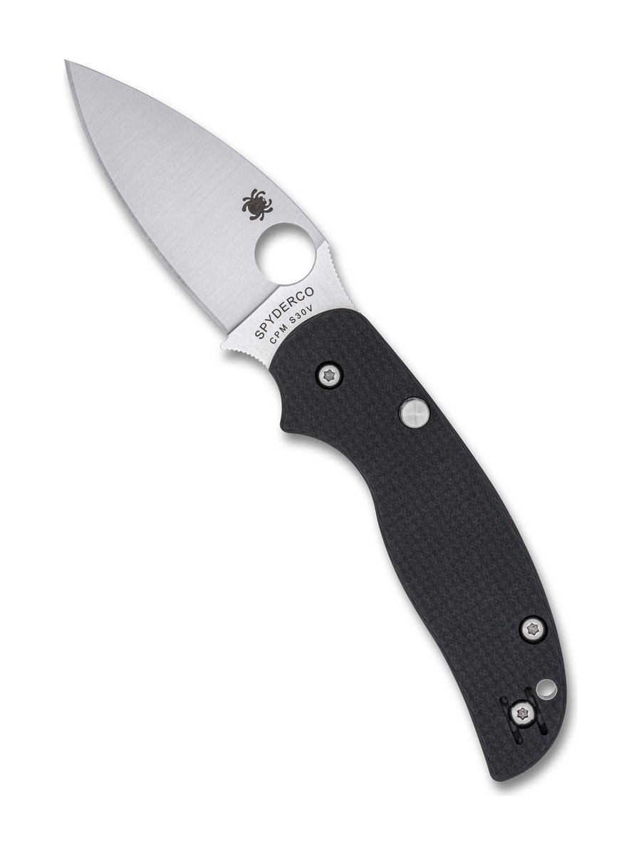 Spyderco Sage 6 Button Compression Lock Folding Knife – Carbon Fibre, CPM S30V, PlainEdge