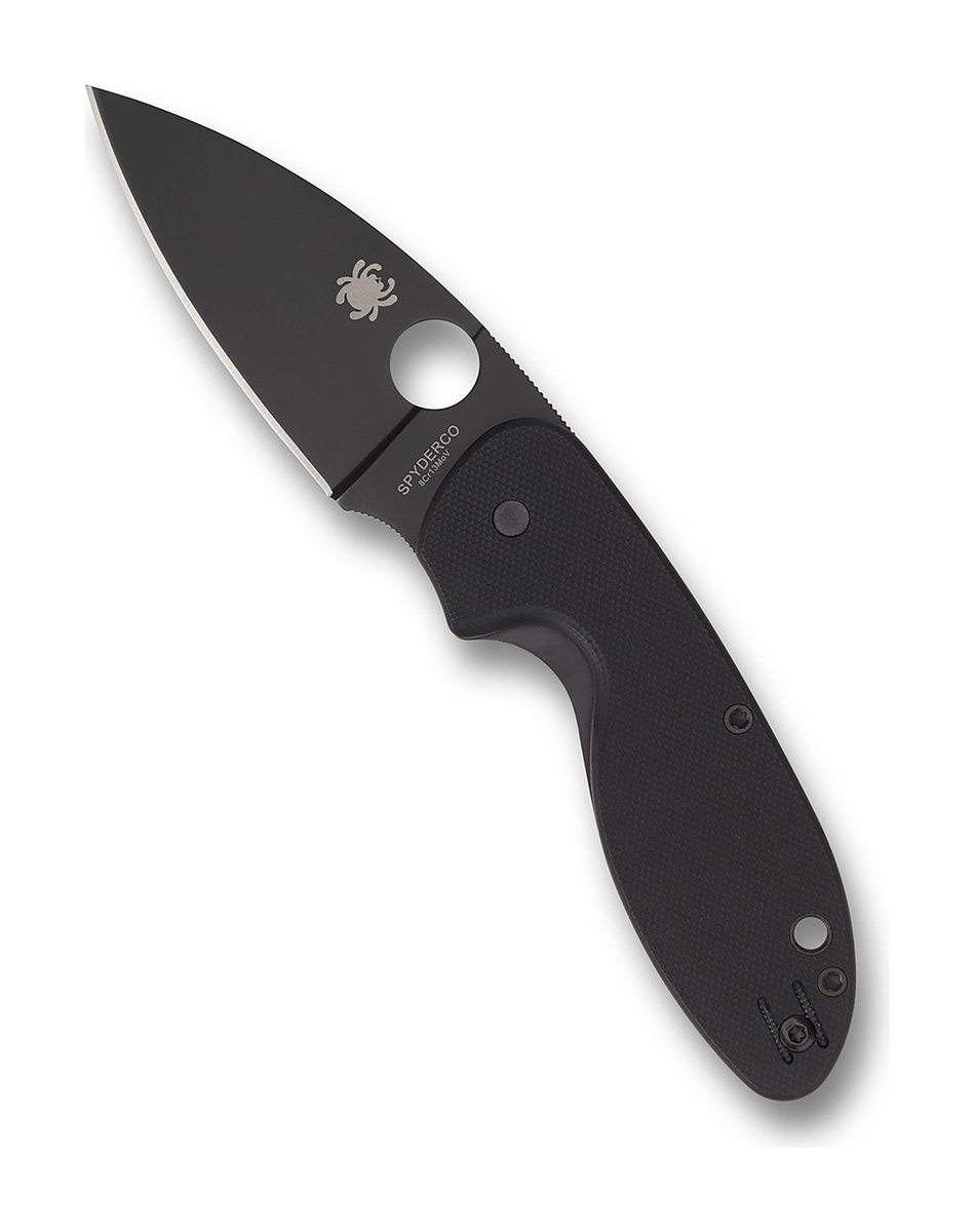 Spyderco Efficient G-10 Folding Knife – Black Blade, PlainEdge