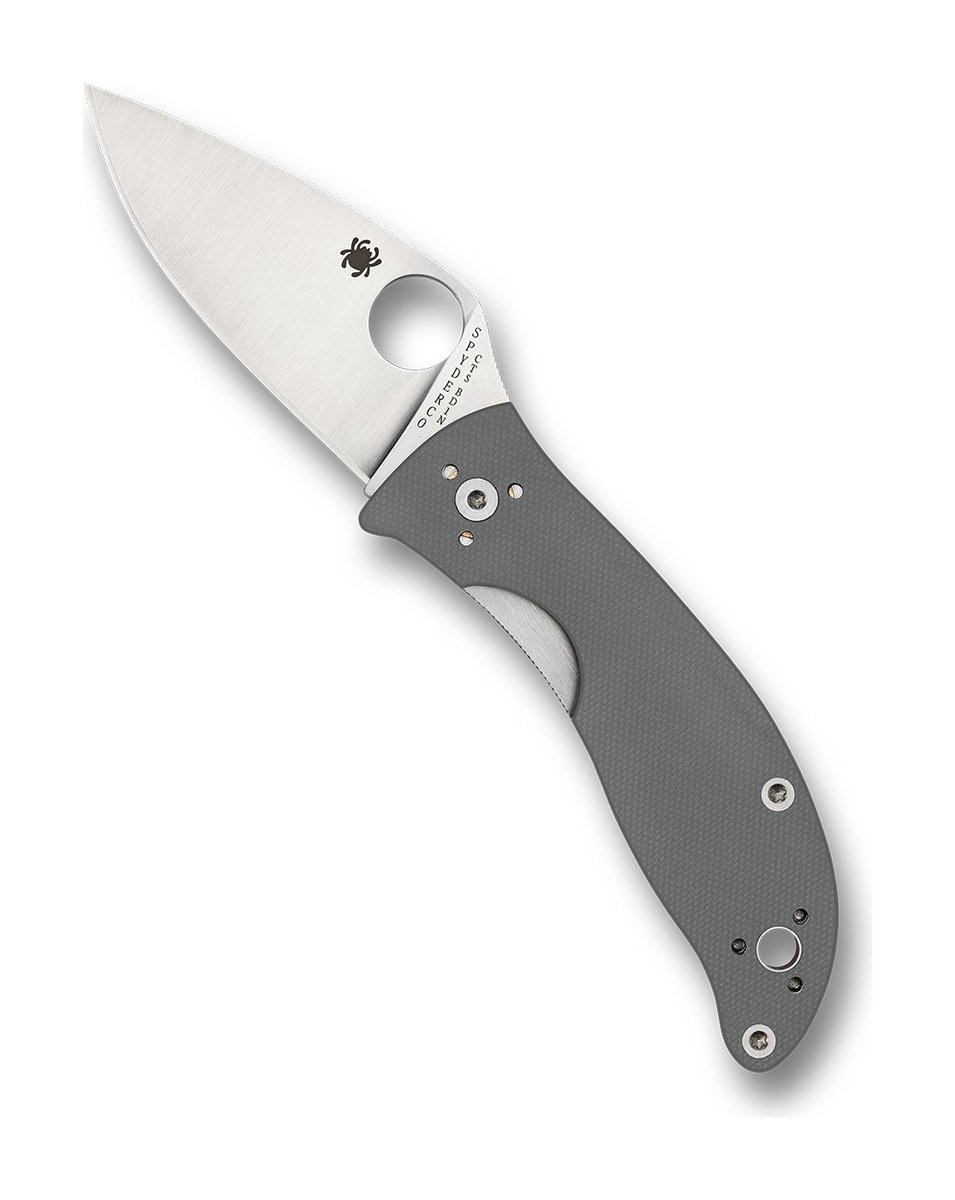 Spyderco Alcyone G-10 Folding Knife – Grey, PlainEdge